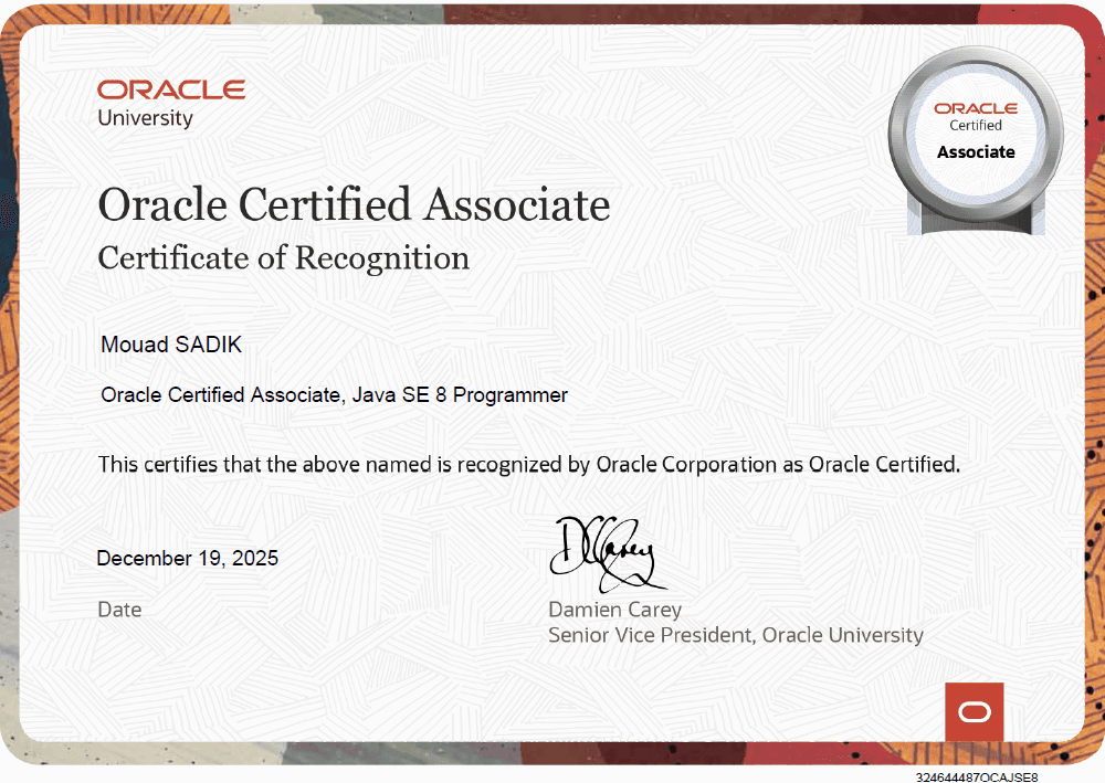 Oracle Java SE Associate